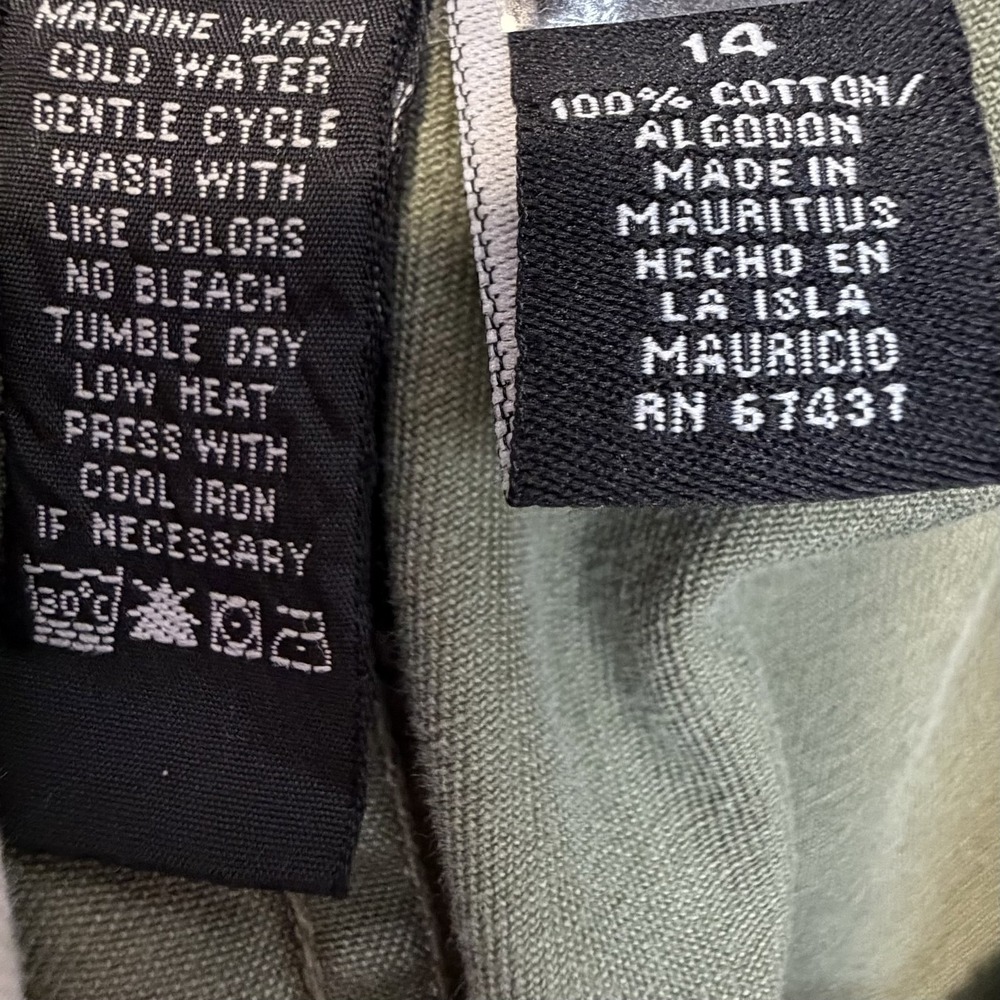 Ralph Lauren‎ Polo Jeans Olive Green Straight Leg Cargo Pants Size 14 - Picture 4 of 7